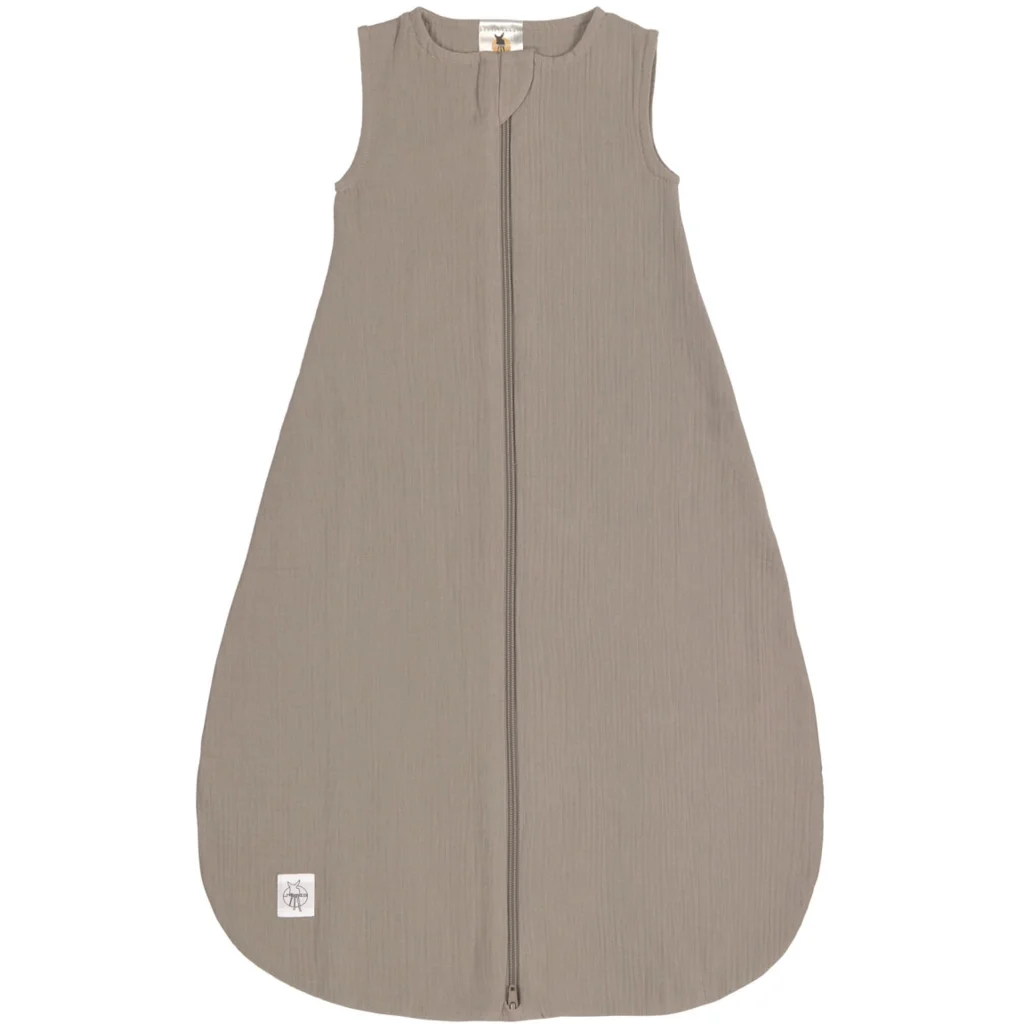 Bio Musselin Baby-Schlafsack in Taupe Grau von Lässig Größe 62+68