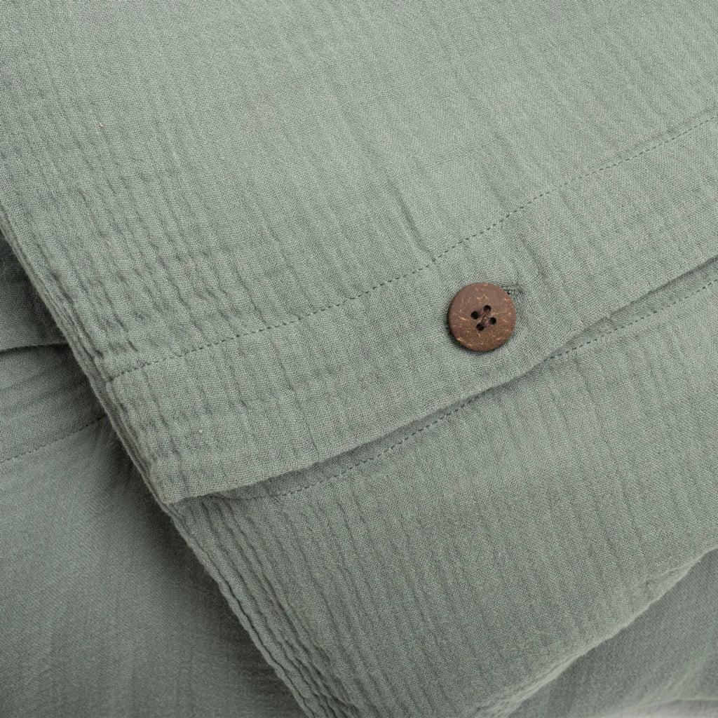 Bio Musselin Bettwäsche Garnitur in Mint Grün von Living Crafts Größe 135x200 + 80x80 cm