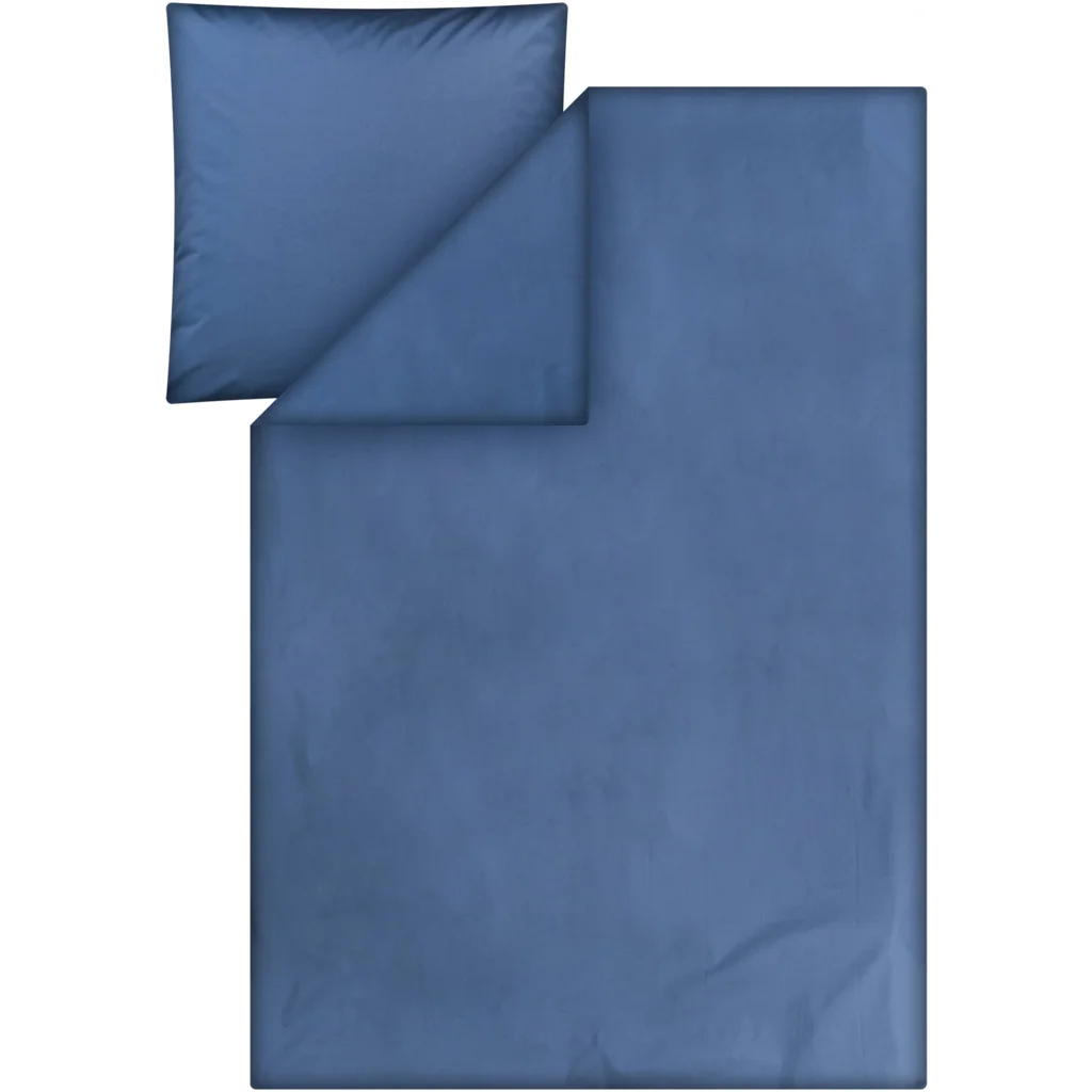 Bio Perkal Bettwäsche Garnitur in Blau von MELA home Größe 155x220 + 80x80 cm