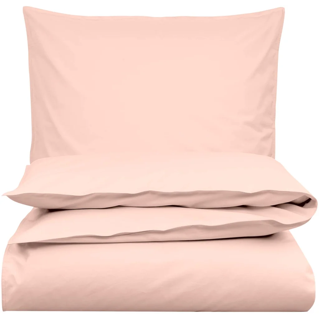 Bio Perkal Bettwäsche Garnitur in Rosa von MELA home Größe 155x220 + 80x80 cm