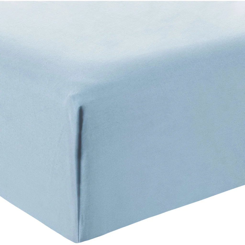Bio Perkal Spannbettlaken für Boxspringbetten in Standardgröße - Doppelbett in Himmelblau Blau von MELA home Größe 180-200 x 200 cm