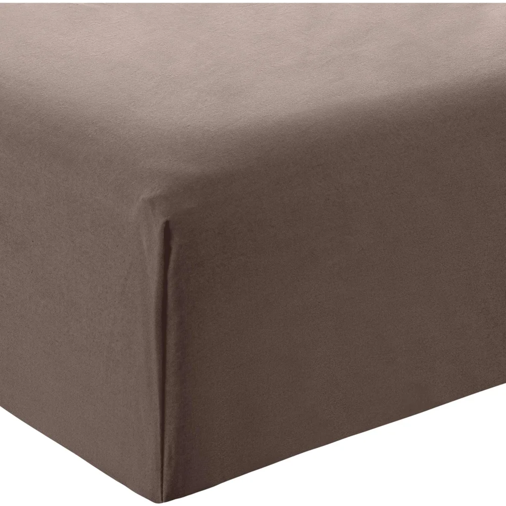 Bio Perkal Spannbettlaken für Boxspringbetten in Standardgröße - Doppelbett in Mokka Braun von MELA home Größe 180-200 x 200 cm
