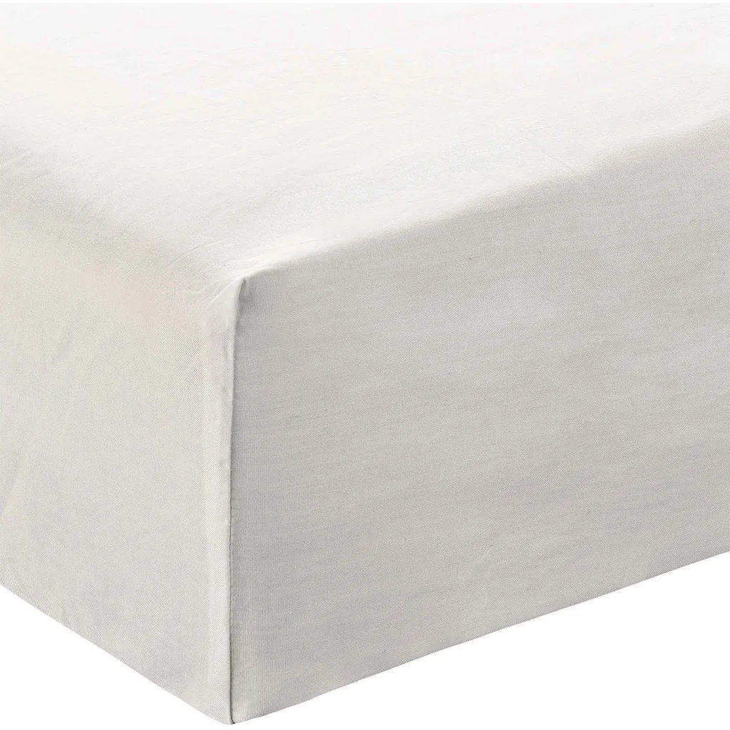 Bio Perkal Spannbettlaken für Boxspringbetten in Standardgröße - Einzelbett in Creme von MELA home Größe 90x200 cm