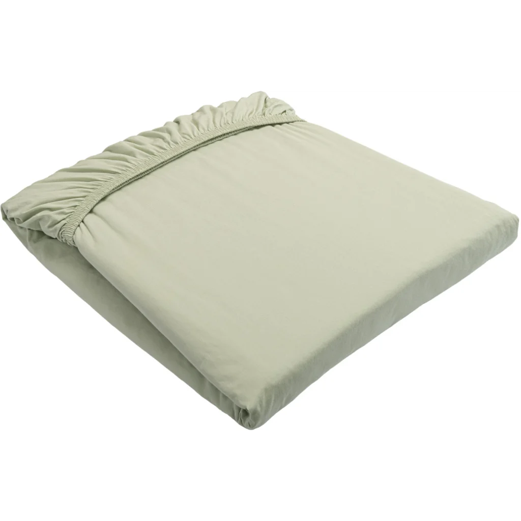 Bio Perkal Spannbettlaken für Matratzen in Standardgröße - Einzelbett in Hellgrün Grün von Living Crafts Größe 100x200 cm