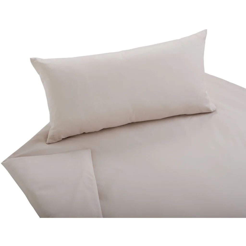 Bio Satin Bettwäsche Classic Garnitur 3-teilig in Kaschmir Beige von Cotonea Größe 200x200 + 2x 40x80 cm