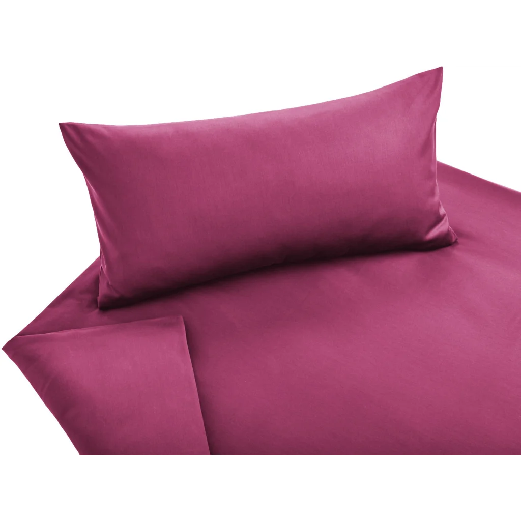 Bio Satin Bettwäsche Classic Garnitur 3-teilig in Sangria Beere von Cotonea Größe 200x220 + 2x 40x80 cm