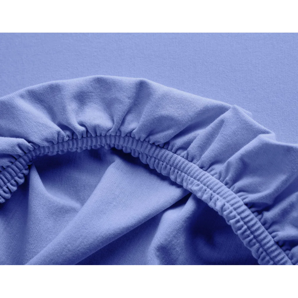 Bio Single-Jersey Spannbettlaken für Boxspringbetten in Standardgröße - Doppelbett in Blau von Cotonea Größe 180-200 x 200 cm