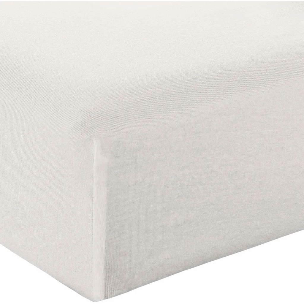 Bio Single-Jersey Spannbettlaken für Boxspringbetten in Standardgröße - Doppelbett in Creme von MELA home Größe 180-200 x 200 cm