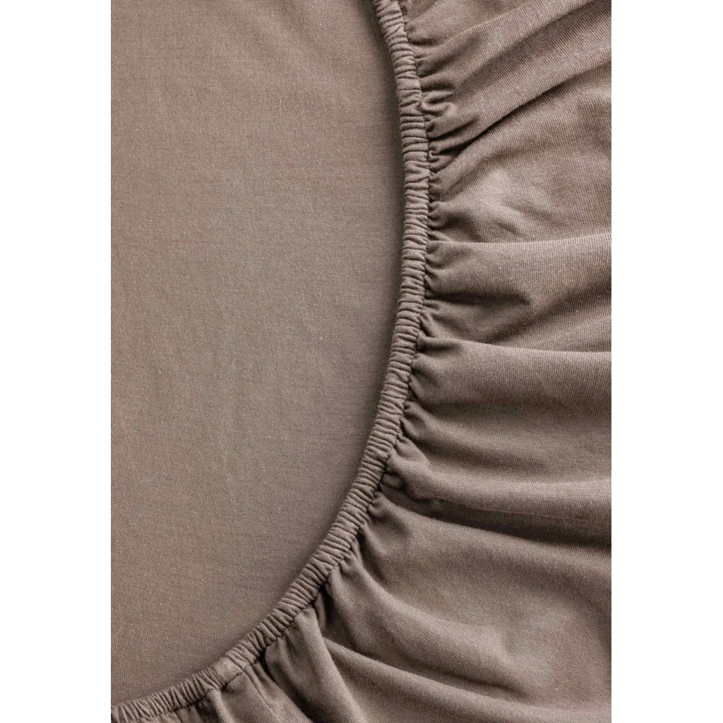 Bio Single-Jersey Spannbettlaken für Boxspringbetten in Standardgröße - Doppelbett in Mokka Braun von MELA home Größe 180-200 x 200 cm