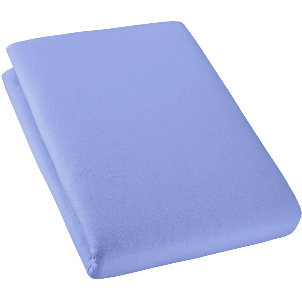 Bio Single-Jersey Spannbettlaken für Boxspringbetten in Standardgröße - Einzelbett in Blau von Cotonea Größe 90-100 x 190-200 cm