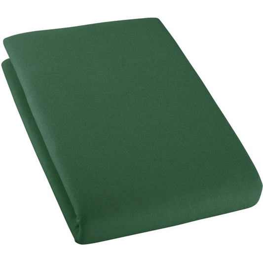 Bio Single-Jersey Spannbettlaken für Boxspringbetten in Standardgröße - Einzelbett in Smaragd Grün von Cotonea Größe 90-100 x 190-200 cm