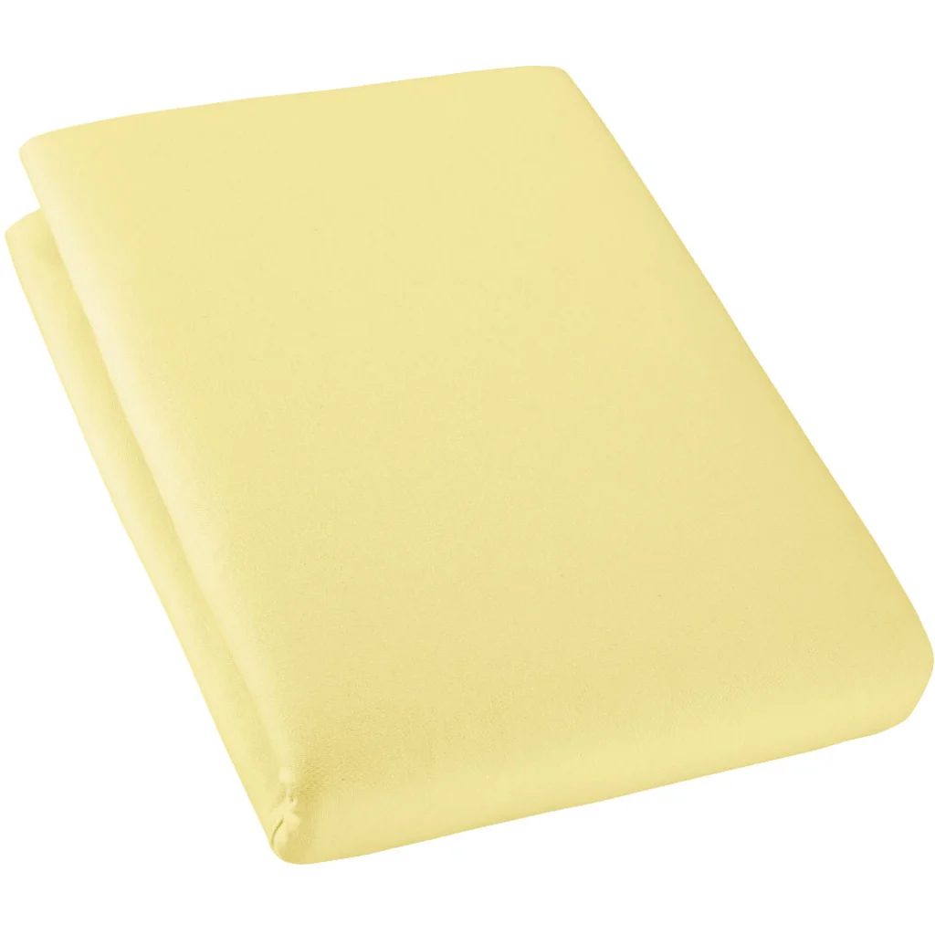 Bio Single-Jersey Spannbettlaken für Boxspringbetten in Standardgröße und Überlänge - Doppelbett in Sonnengelb Gelb von Cotonea Größe 180-200 x 220 cm