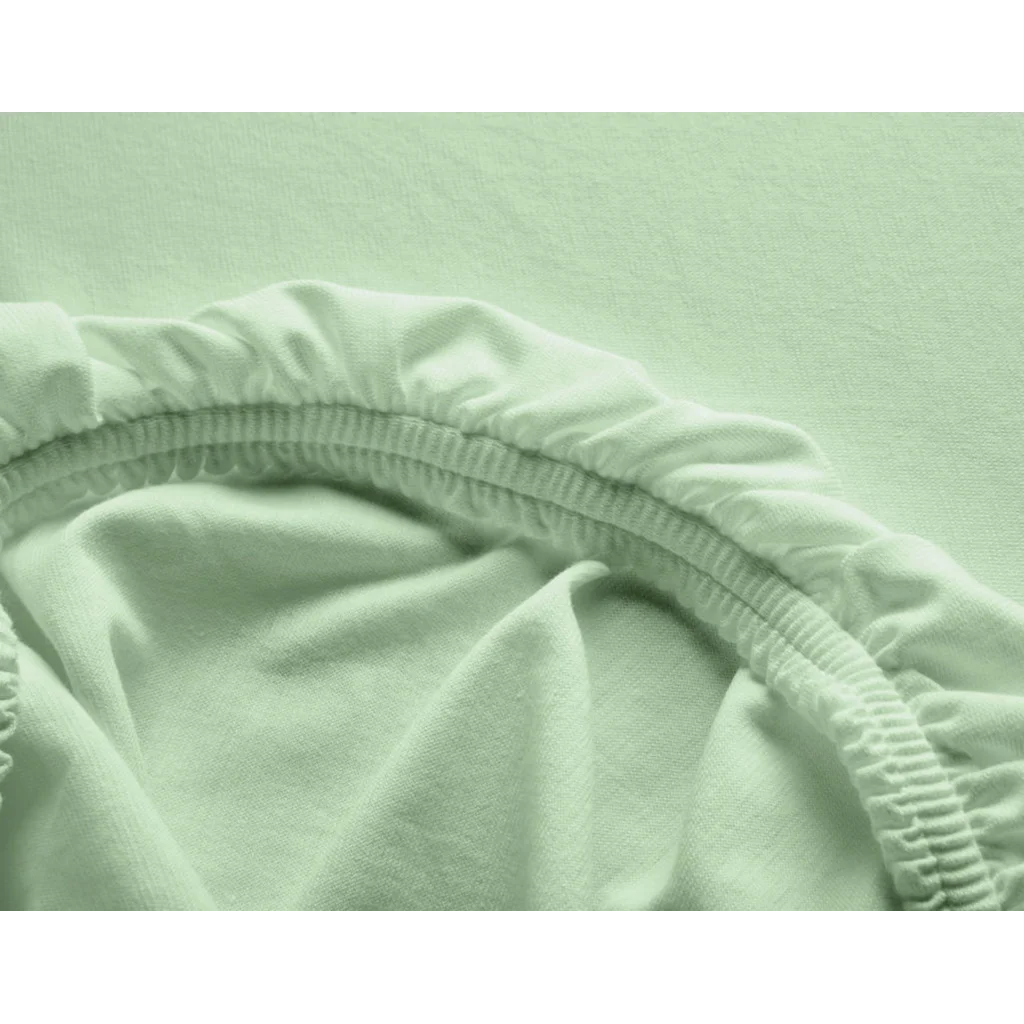 Bio Single-Jersey Spannbettlaken für Boxspringbetten in Standardgröße und Überlänge - Einzelbett in Kiwi Grün von Cotonea Größe 90-100 x 220 cm