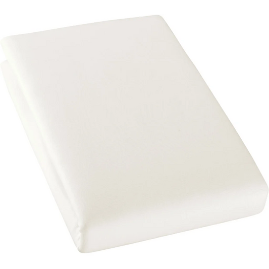 Bio Single-Jersey Spannbettlaken für Matratzen in Standardgröße - Doppelbett in Creme von Cotonea Größe 180-200 x 200 cm