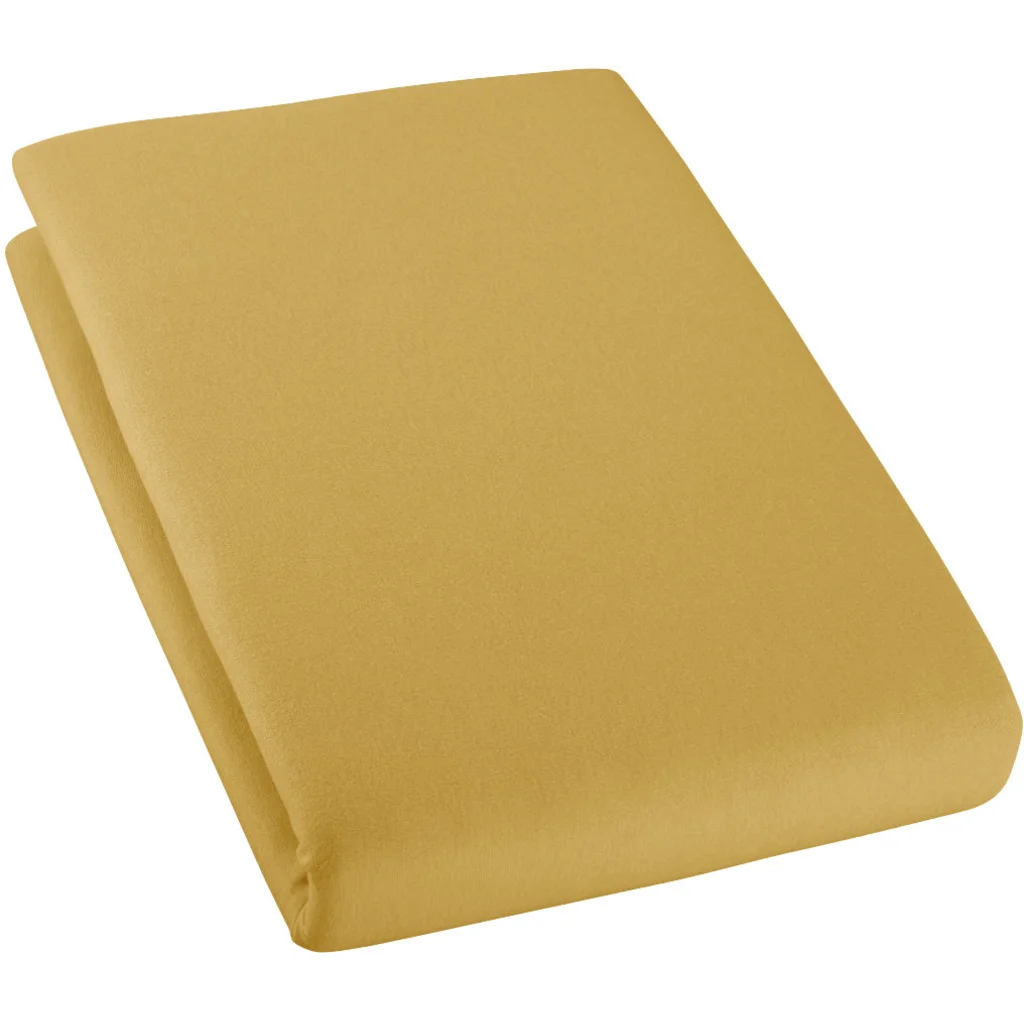 Bio Single-Jersey Spannbettlaken für Matratzen in Standardgröße - Doppelbett in Safran Orange von Cotonea Größe 180-200 x 200 cm