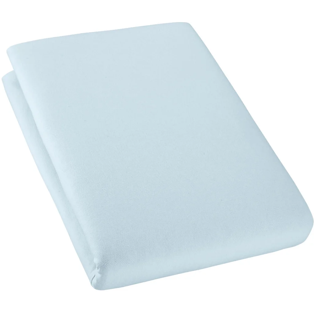 Bio Single-Jersey Spannbettlaken für Matratzen in Standardgröße - Einzelbett in Aquamarin Blau von Cotonea Größe 70-80 x 190-200 cm