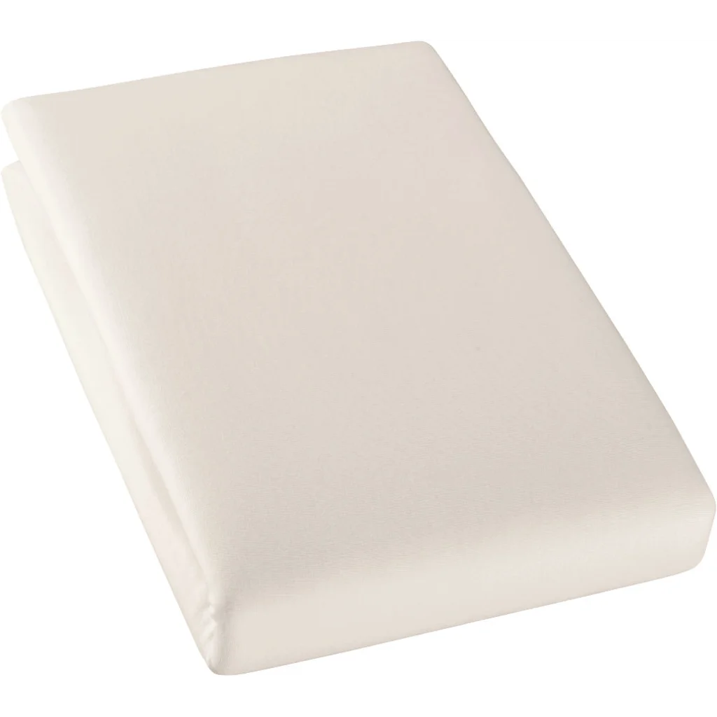 Bio Single-Jersey Spannbettlaken für Matratzen in Standardgröße - Einzelbett in Kaschmir Beige von Cotonea Größe 90-100 x 190-200 cm