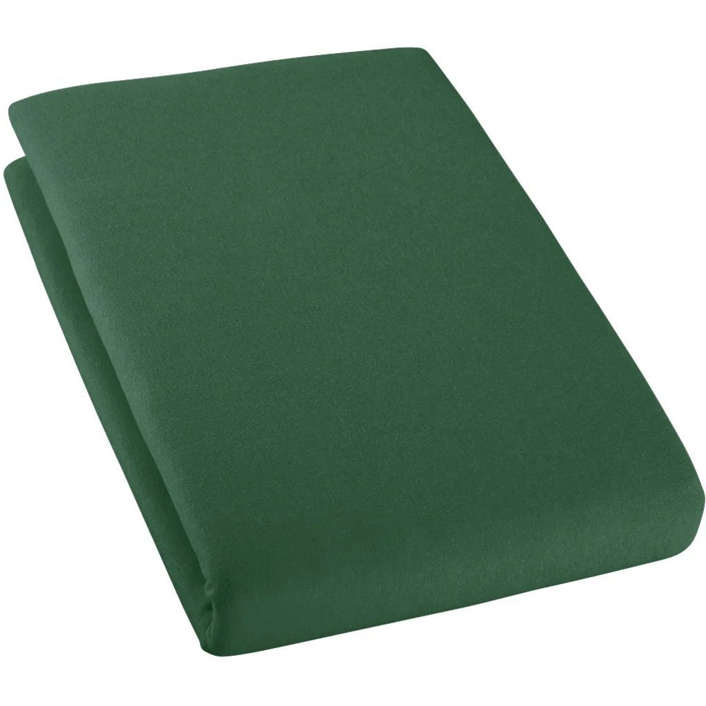 Bio Single-Jersey Spannbettlaken für Matratzen in Standardgröße - Einzelbett in Smaragd Grün von Cotonea Größe 90-100 x 190-200 cm