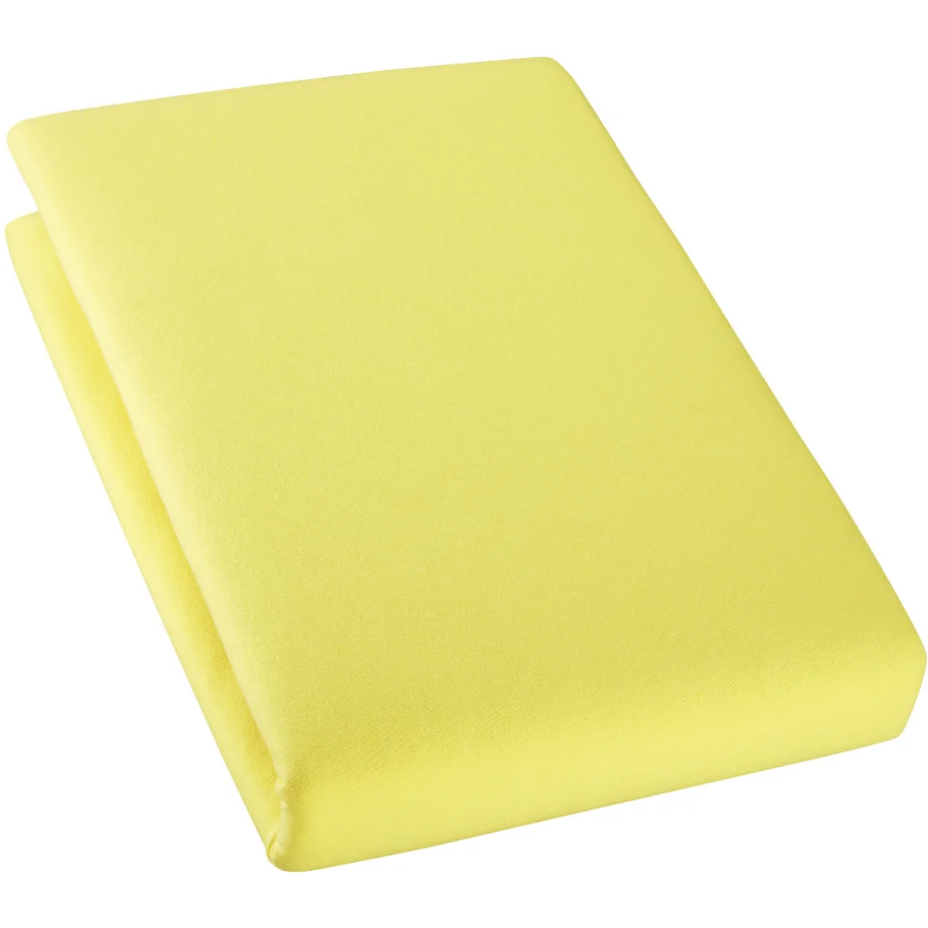 Bio Single-Jersey Spannbettlaken für Matratzen in Übergröße in Gelb von Cotonea Größe 140-160 x 200 cm