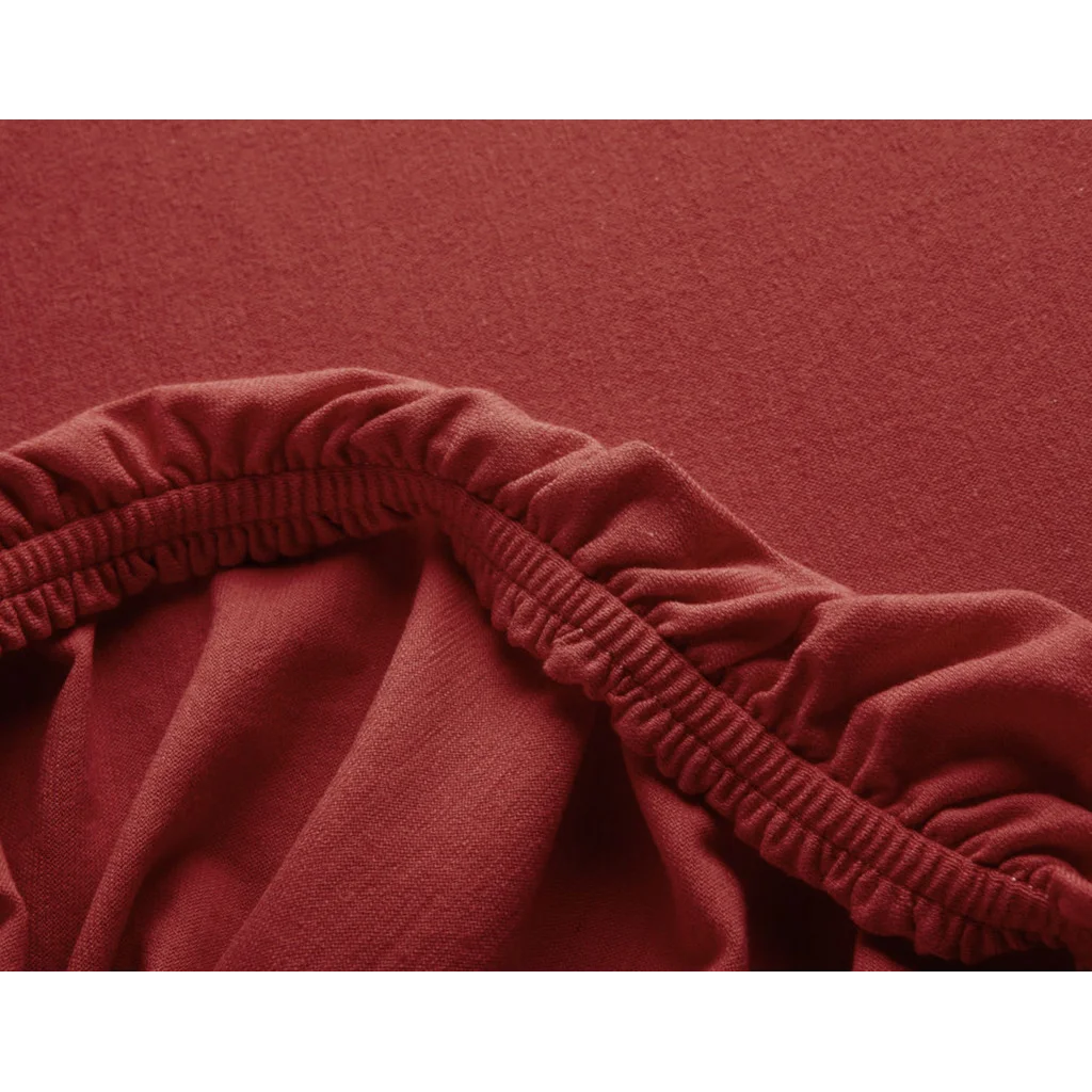 Bio Single-Jersey Spannbettlaken für Matratzen in Übergröße in Rotwein Rot von Cotonea Größe 140-160 x 200 cm