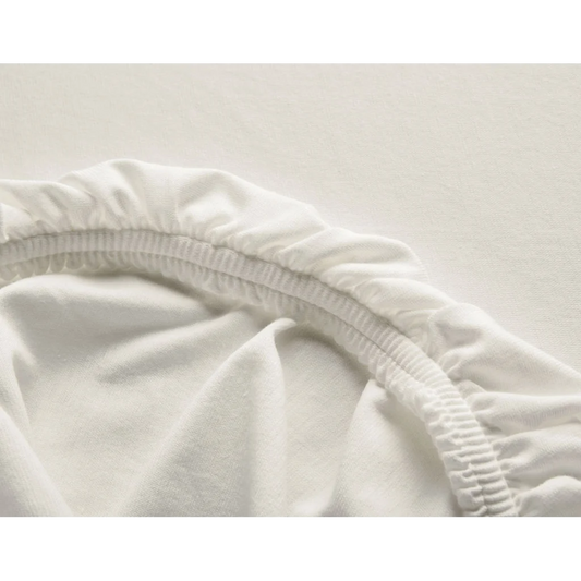Bio Single-Jersey Spannbettlaken für Matratzen in Übergröße und Überlänge in Creme von Cotonea Größe 140-160 x 220 cm