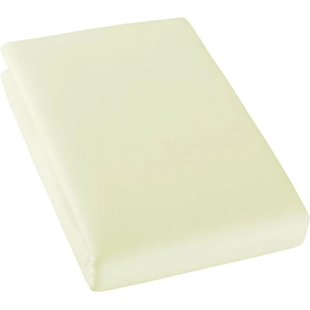 Bio Single-Jersey Spannbettlaken für Matratzen in Übergröße und Überlänge in Tender Yellow Gelb von Cotonea Größe 140-160 x 220 cm