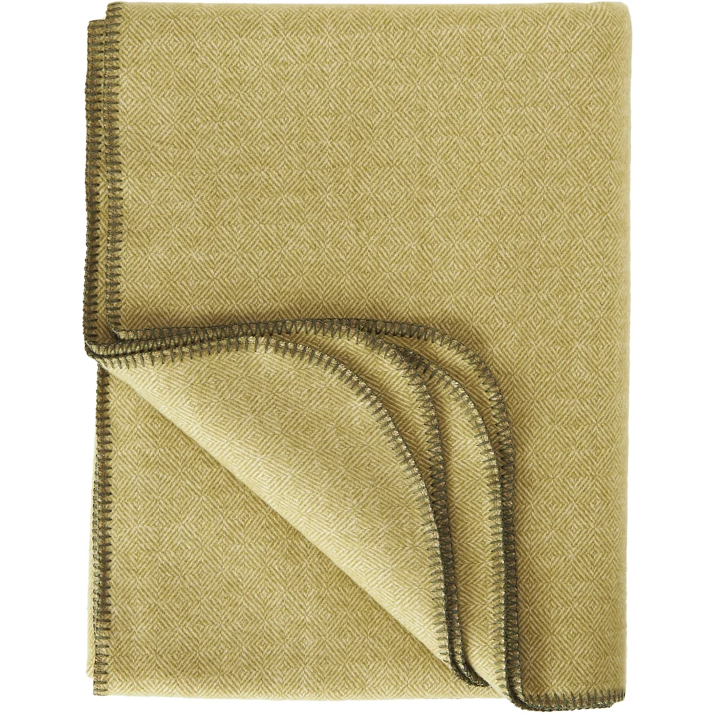 Decke mit Diamant-Muster in Limette Gelb Muster Diamant-Muster von Eagle Products Größe 150x200 cm