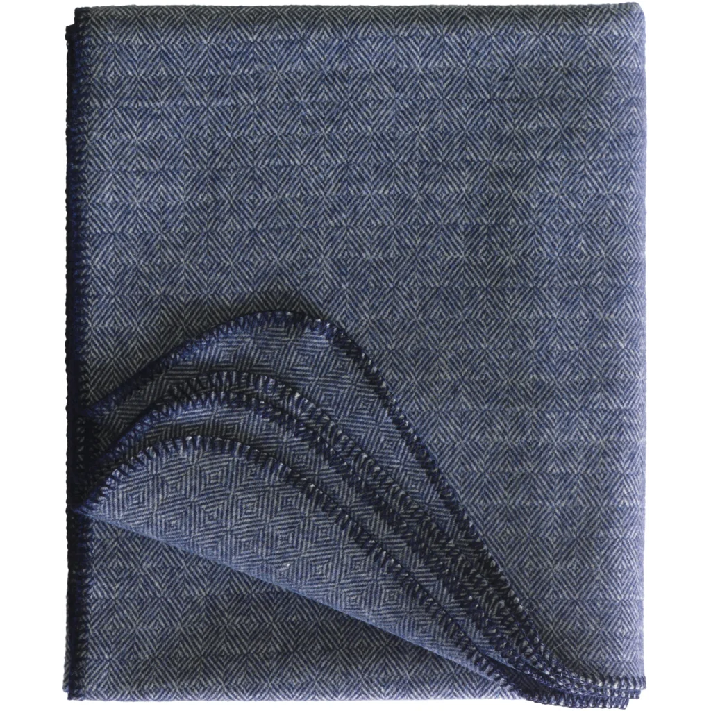 Decke mit Diamant-Muster in Marine Blau Muster Diamant-Muster von Eagle Products Größe 150x240 cm