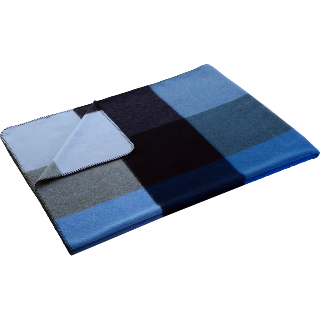 Decke MONZA in Marine+Blau+Hellblau Blau+Blau+Blau Muster Gemustert von Steinbeck Größe 150x200 cm
