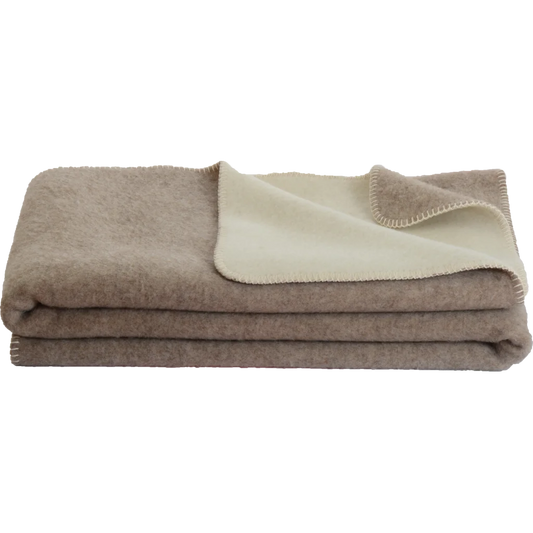 Doubleface Baby-+Kinder-Decke ÖKOLANA in Beige+Creme von Steinbeck Größe 100x150 cm
