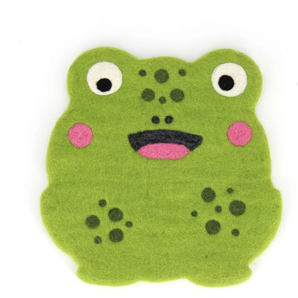 Filz Kinder-Sitzkissen Frosch in Grün Muster Frosch von GLOBO Größe Ø 28 cm
