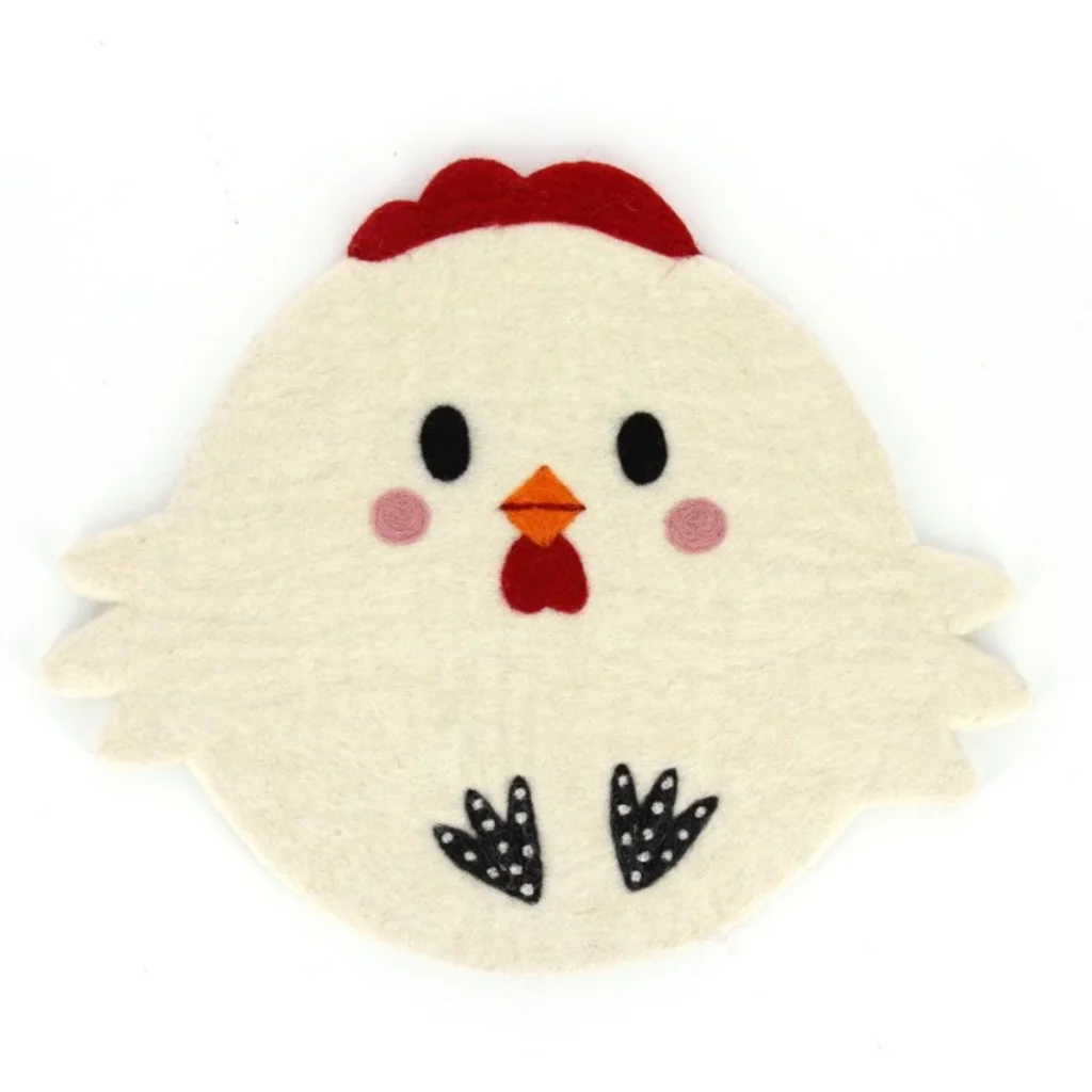 Filz Kinder-Sitzkissen Huhn in Creme Muster Huhn von GLOBO Größe Ø 28 cm