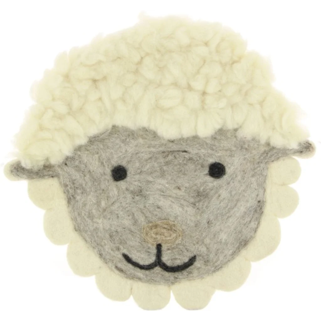 Filz Kinder-Sitzkissen Schaf in Creme+Hellgrau Creme+Grau Muster Schaf von GLOBO Größe 35x35 cm