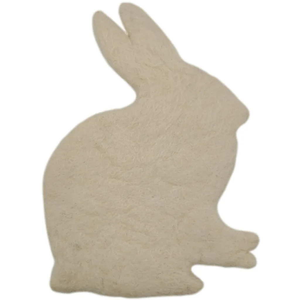 Filz Untersetzer in Hasen-Form in Weiß Muster Hase von Frida Feeling Größe 19x23 cm