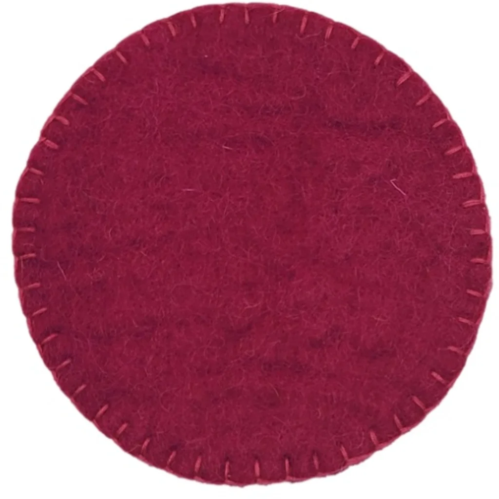 Filz Untersetzer rund mit Ziernaht 6er-Pack in Fuchsia Pink von Frida Feeling Größe Ø 10 cm