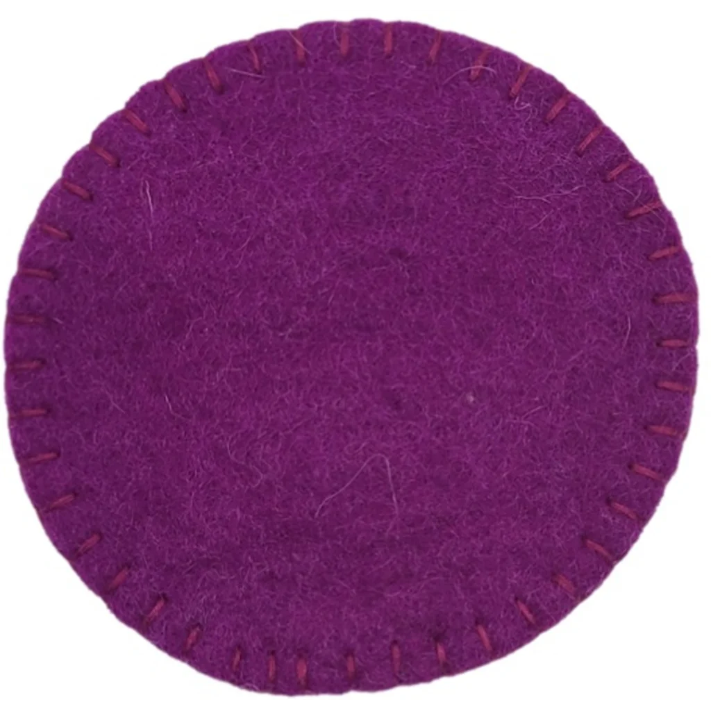 Filz Untersetzer rund mit Ziernaht 6er-Pack in Purple Lila von Frida Feeling Größe Ø 10 cm