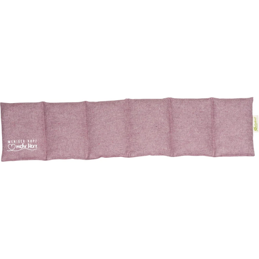 Flanell 6-Kammer-Kissen mit Füllung Bio-Getreide & Lavendel in Beere Muster Unifarben mit Aufdruck von herbalind Größe 66x15 cm