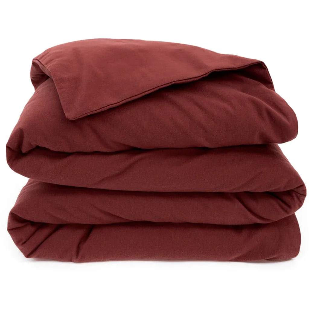 Flanell Bettwäsche Bettbezug in Marone Rot von erlich textil Größe 140x200 cm