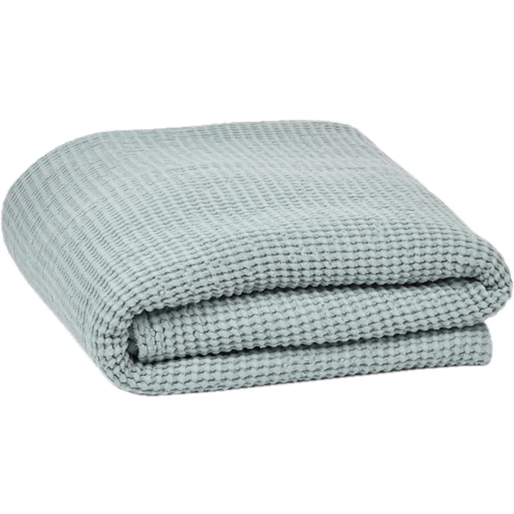Halbleinen Waffelpiqué Tagesdecke in Mint Grün von Erika Vaitkute Größe 200x250 cm