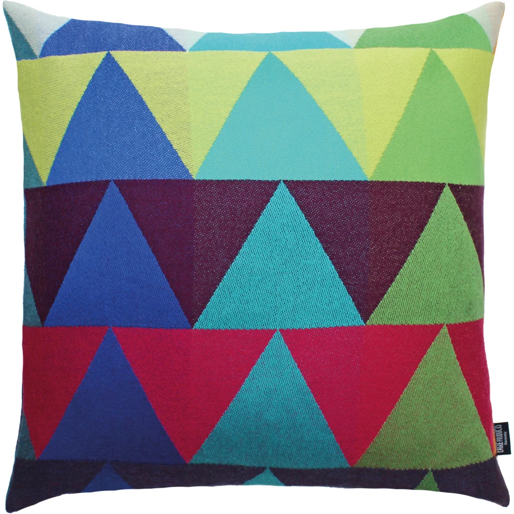 Kissenhülle MEXIKO in Pink+Blau+Rot Muster Dreiecke von Eagle Products Größe 50x50 cm