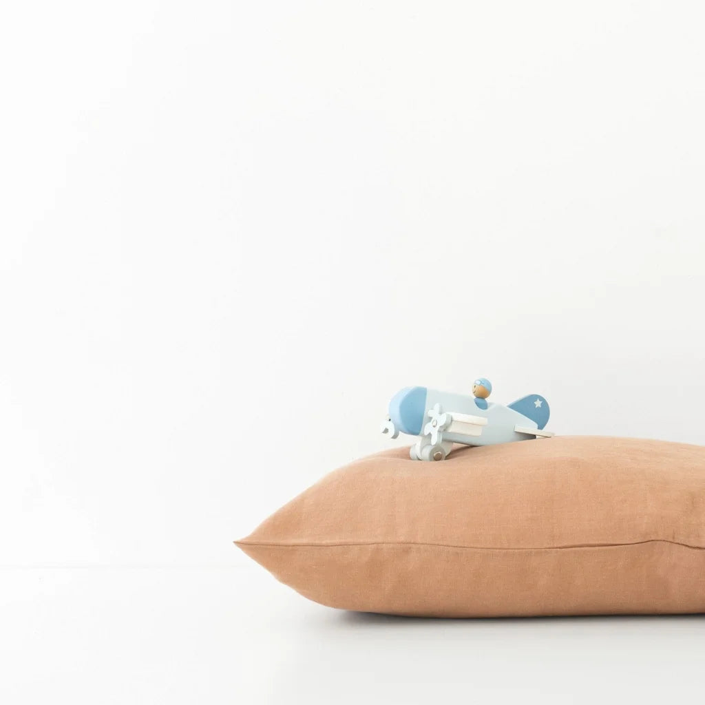 Leinen Baby-+Kinder-Bettwäsche Kissenbezug in Apricot Orange von Linen Tales Größe 40x60 cm