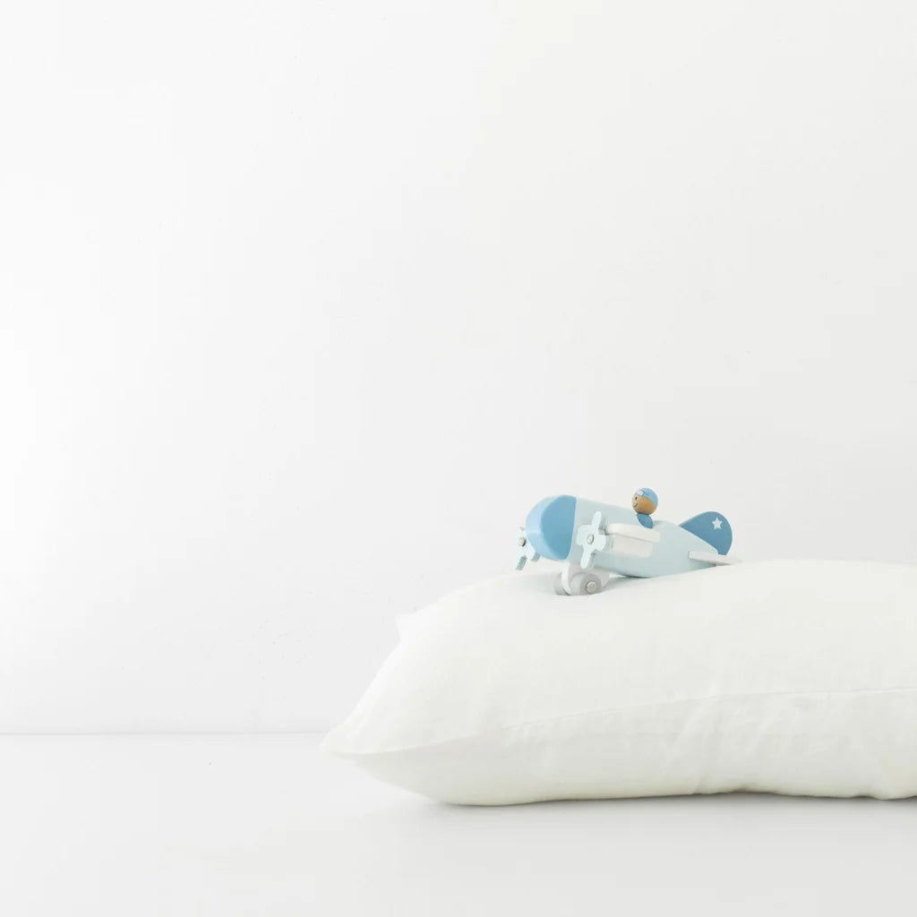 Leinen Baby-+Kinder-Bettwäsche Kissenbezug in Weiß von Linen Tales Größe 40x45 cm