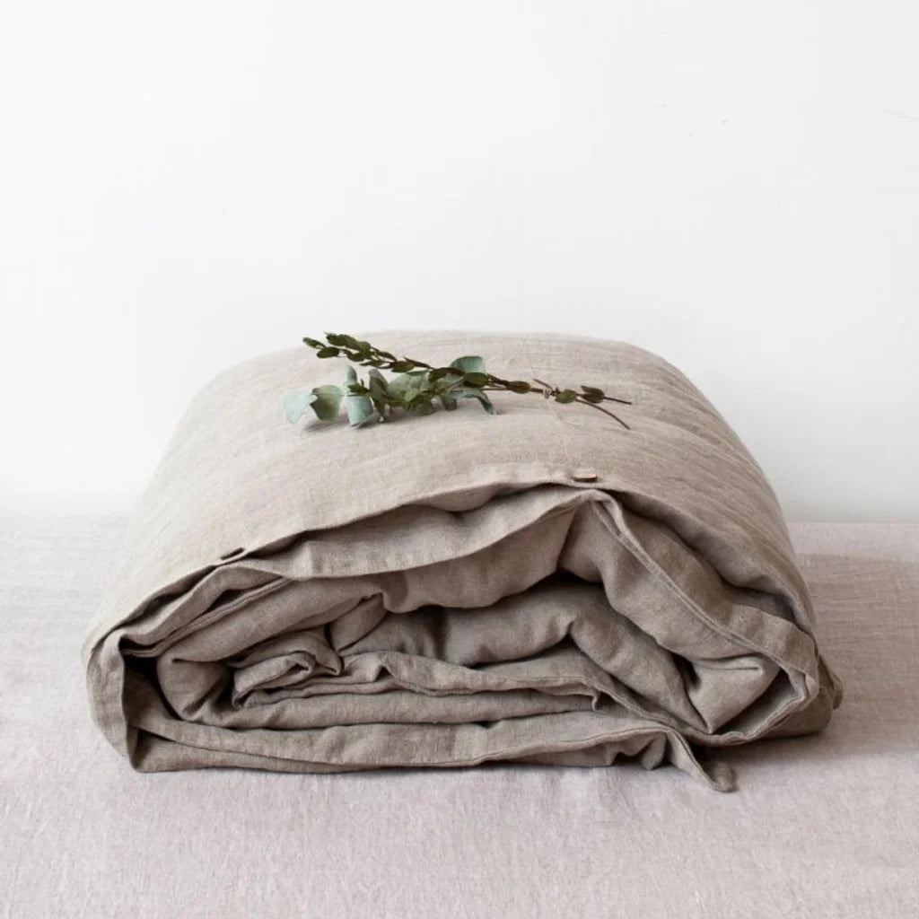 Leinen Bettwäsche Bettbezug in Beige von Linen Tales Größe 160x210 cm