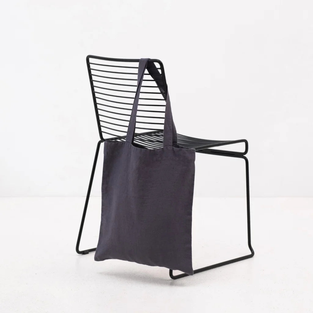 Leinen Einkaufstasche in Anthrazit Grau von Linen Tales Größe 38 cm breit+ 42 cm lang