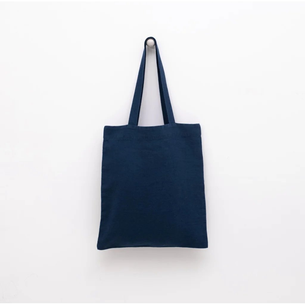 Leinen Einkaufstasche in Dunkelblau Blau von Linen Tales Größe 38 cm breit+ 42 cm lang