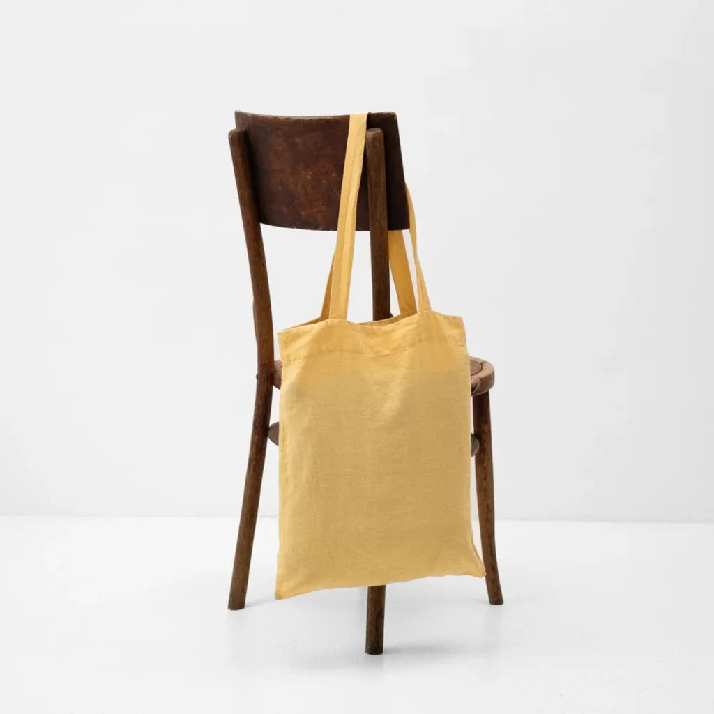 Leinen Einkaufstasche in Gelb von Linen Tales Größe 38 cm breit+ 42 cm lang
