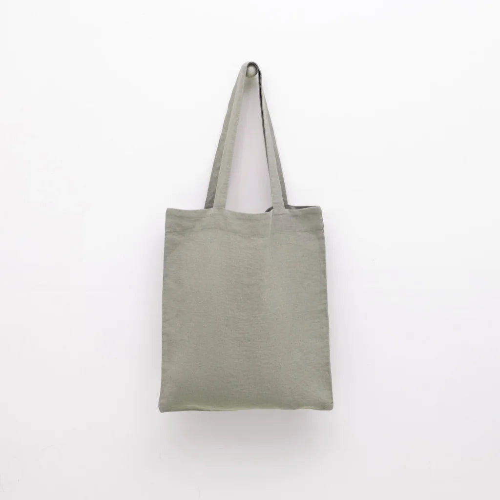Leinen Einkaufstasche in Khaki Grün von Linen Tales Größe 38 cm breit+ 42 cm lang