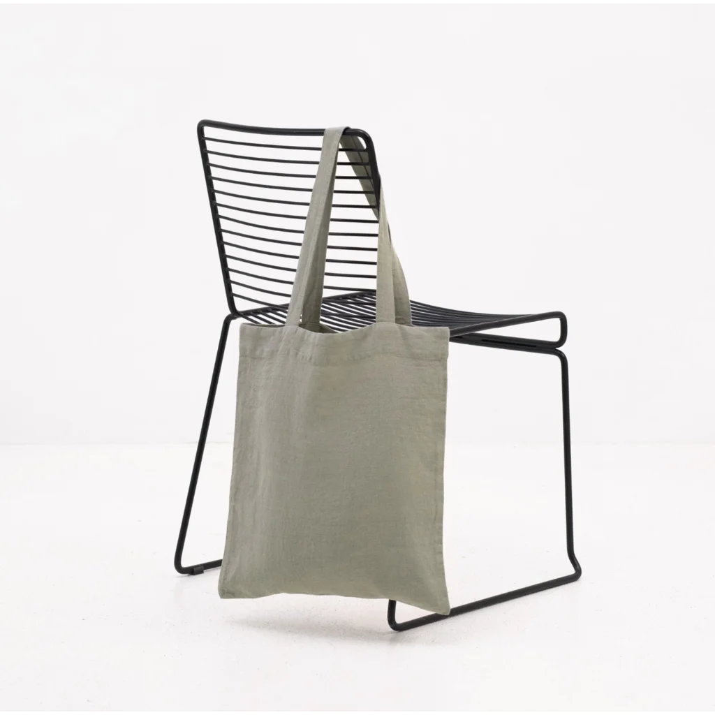 Leinen Einkaufstasche in Khaki Grün von Linen Tales Größe 38 cm breit+ 42 cm lang