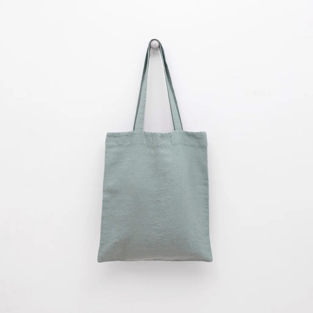 Leinen Einkaufstasche in Mint Grün von Linen Tales Größe 38 cm breit+ 42 cm lang