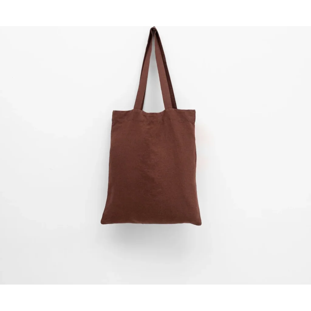 Leinen Einkaufstasche in Schokolade Braun von Linen Tales Größe 38 cm breit+ 42 cm lang